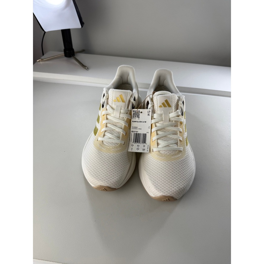 Adidas Runfalcon 3.0 W Womens‎ Running Shoes White Gold Leopard Size 8 New Box - Picture 9 of 11